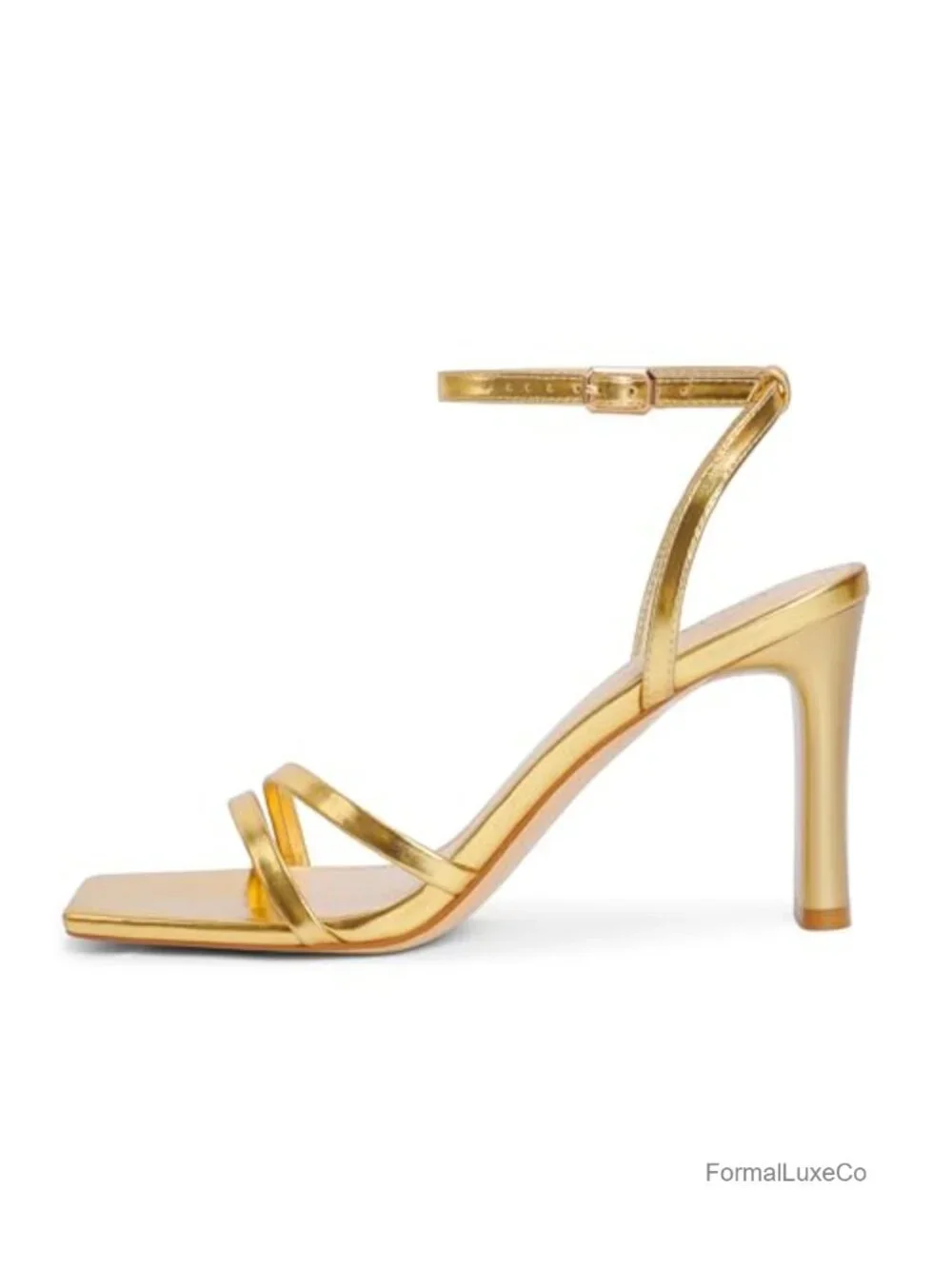 Square Open Toe Chunky High Heels Strappy Ankle Strap Sandals Party Shoes